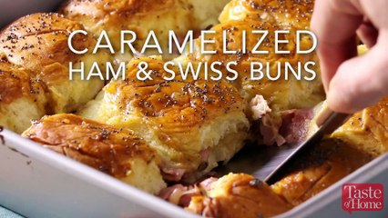 Caramelized Ham & Swiss Buns