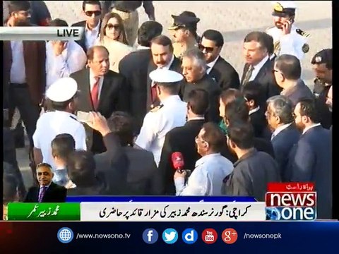 Governor Sindh lay wreath at Quaid's mausoleum
