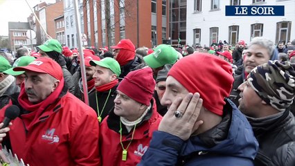 Manifestration des ouvriers de Caterpillar à Namur