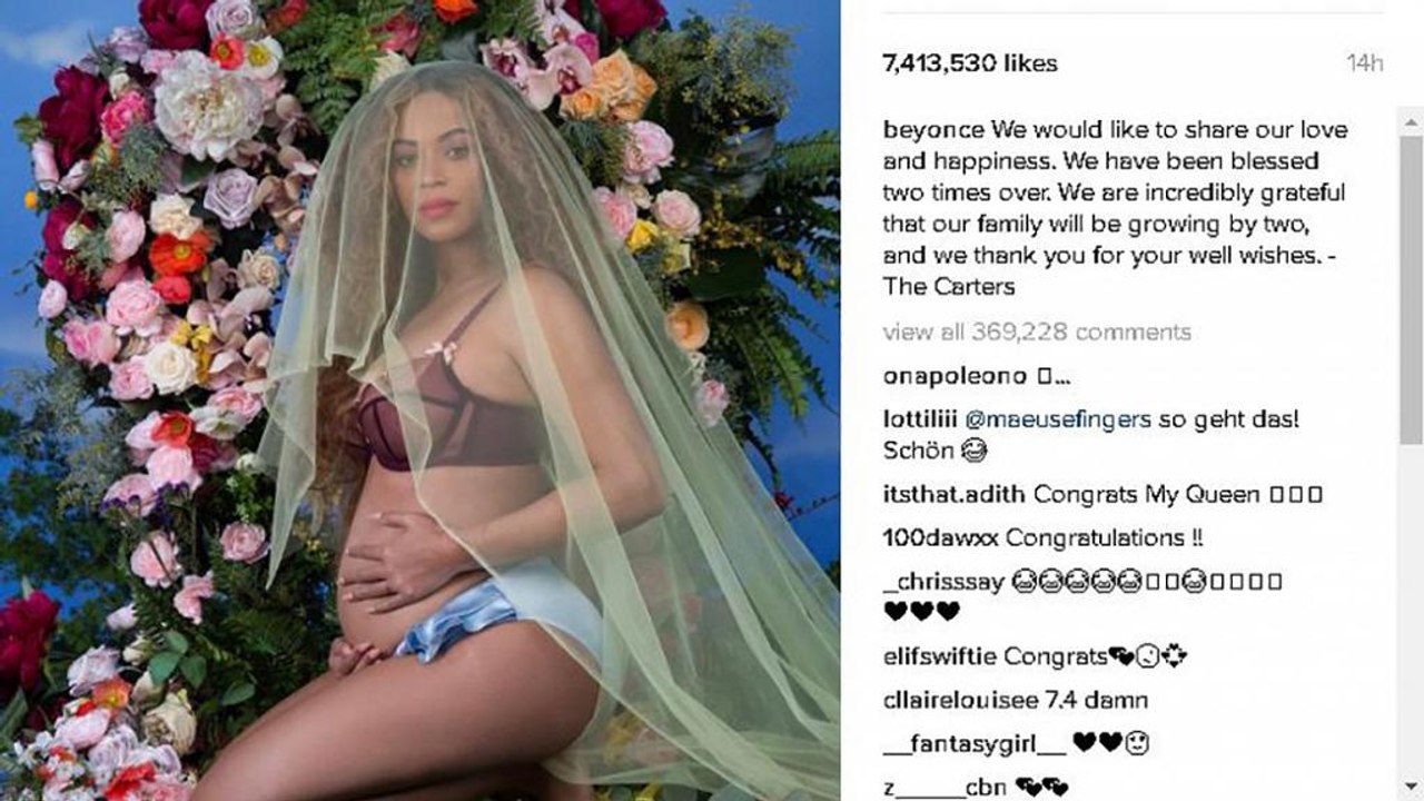 Schleier und babybauch: beyoncé knackt instagram-rekord