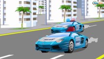 The Blue Police Car - Cars & Trucks Cartoons - Vehicle & Chi Chi Car for children Part 4