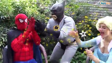 Frozen Elsa & Anna w  Crazy Disney Princess and Spiderman gets hurt Superhero Fun Episode 120