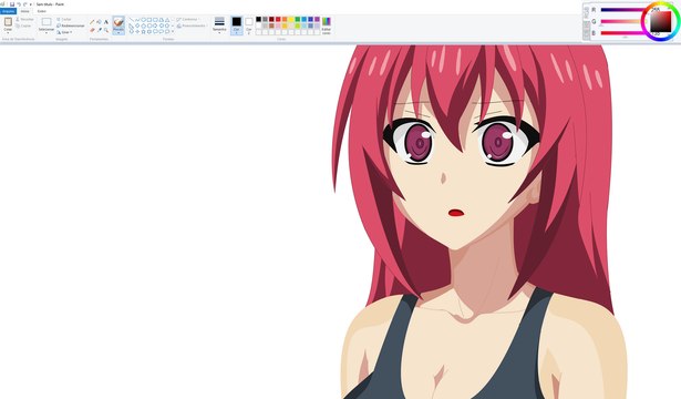 How I Draw using Mouse on Paint - Mio Naruse - Shinmai Maou no Testament