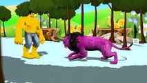 Hulk Vs Lion Colors Finger Family Nursery Rhyme | 3D Animated Short Movies Children Rhymes