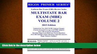 Best PDF  Rigos Primer Series Uniform Bar Exam (UBE) Review Series Multistate Bar Exam: MBE Volume