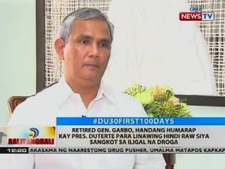 BT: Retired Gen. Garbo, handang humarap kay Pres. Duterte
