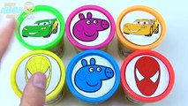 Cups Play Doh Clay Spiderman McQueen Peppa Pig Cars 2 Pixar Disney Toys Learn Colours for Children