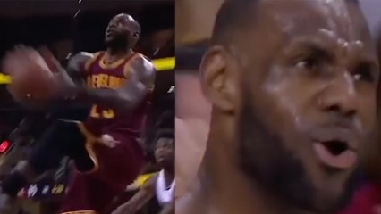 LeBron James Impresses HIMSELF w/ VICIOUS Reverse And-1 Layup