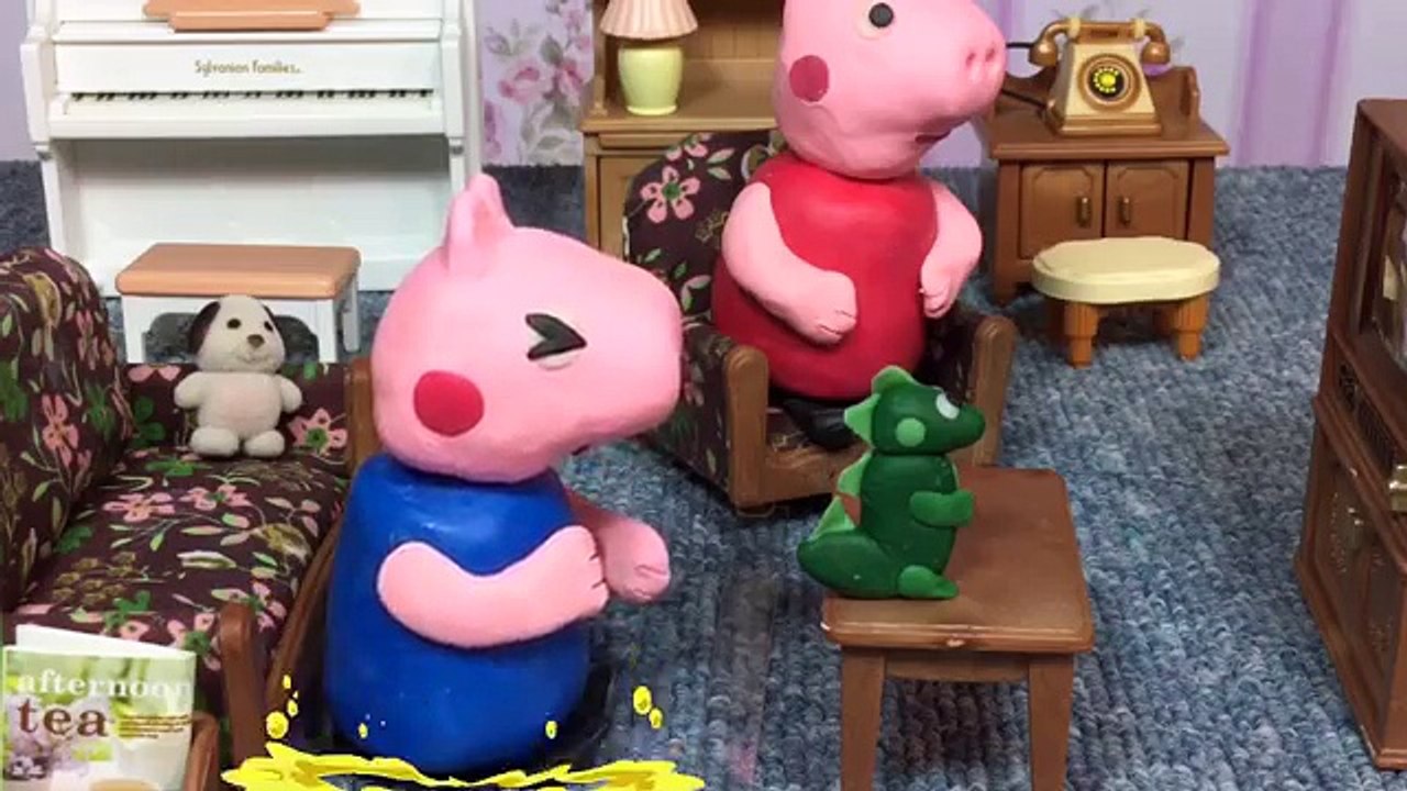 Peppa Pig Toilet Training Potty Police with Crying Georges Dinosaur in Play-Doh Episode