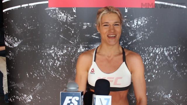 Felice Herrig full media scrum at UFC Fight Night 104
