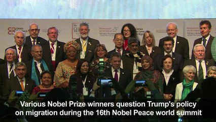 Nobel Peace Prize winners criticize Trump’s migratory policy