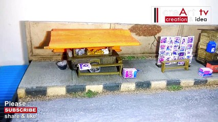 Realistic Miniature Cafe Tent Diorama Indonesia Angkringan