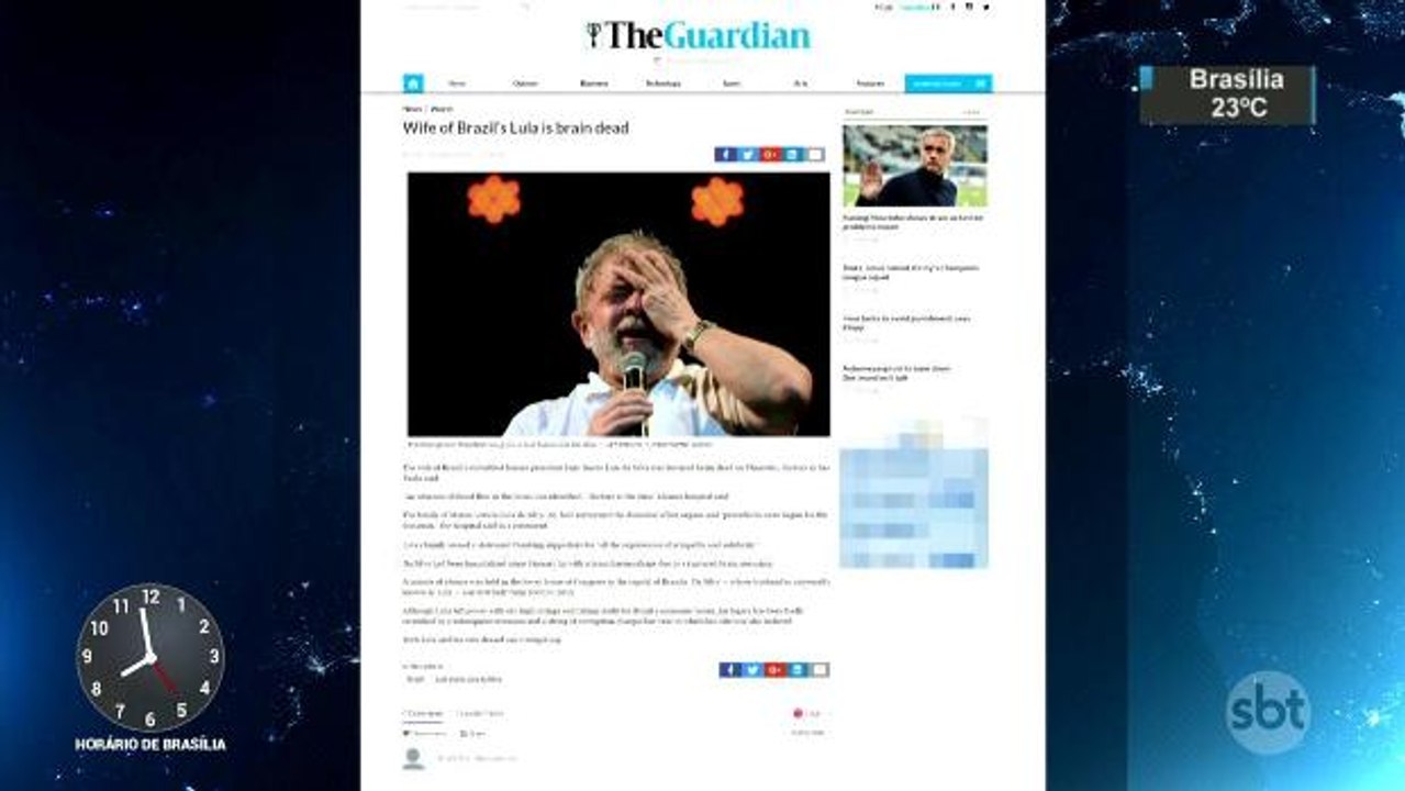 Morte cerebral de Marisa Letícia ganha destaque no noticiário internacional