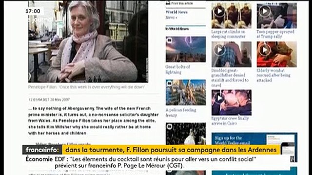 Un homme insulte François Fillon et se fait plaquer au sol devant les caméras de France Infos