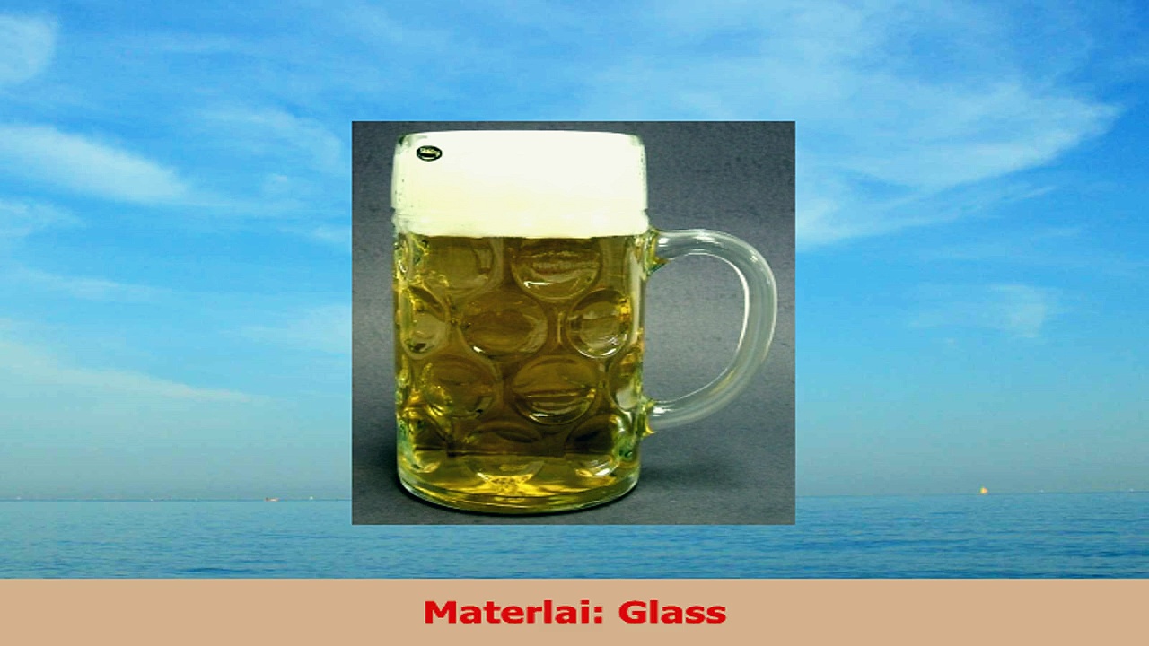 One Liter Plain German Glass Dimple Beer Mug 29782978
