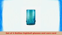 VIVAZ Bolitas Highball Glass Turquoise Recycled Glass Set of 4 230ba4b7