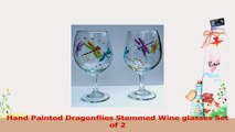 Hand Painted Dragonflies Stemmed Wine glasses Set of 2 7e4cb8e8