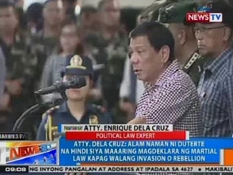 NTG: Panayam kay Atty. Enrique Dela Cruz kaugnay sa pahayag ni Duterte sa Martial Law