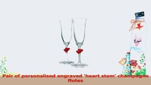 Pair of Personalised Engraved Glass Red Heart Stem Champagne Flutes  Ideal Wedding  d2f6b453