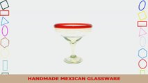 SET OF 4 RED RIM MARGARITA GLASSES RECYCLED GLASS  14OZ f437be3d