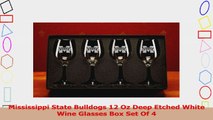 Mississippi State Bulldogs 12 Oz Deep Etched White Wine Glasses Box Set Of 4 f56a30e4