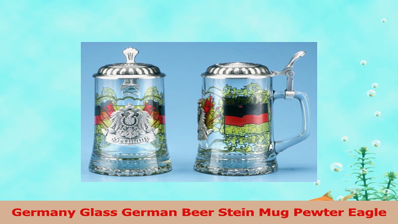 Germany Glass German Beer Stein Mug Pewter Eagle 533331fd