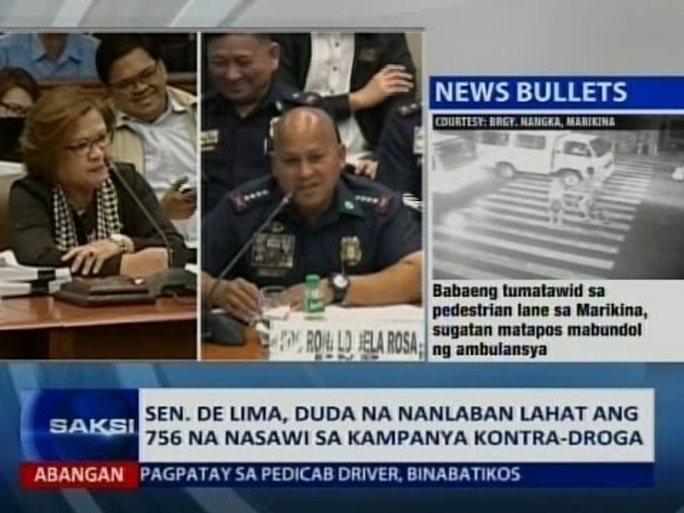 Saksi: Sen. De Lima, duda na nanlaban lahat ang 756 na nasawi sa police operations