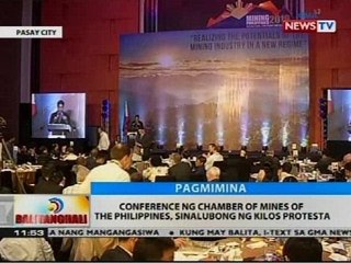 Conference ng Chamber of Mines of the Philippines, sinalubong ng kilos protesta