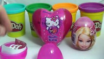 Hello Kitty heart Hello Kitty surprise egg and Barbie Surprise Eggs HELLO KITTY BARBIE