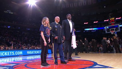 Sgt. 1st Class Luciano Yulfo Honored and Surprised With Service Dog at Knicks Game