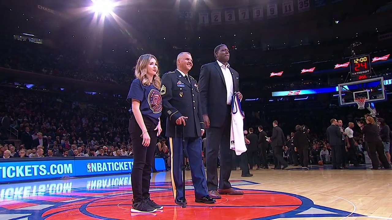 Sgt. 1st Class Luciano Yulfo Honored and Surprised With Service Dog at Knicks Game