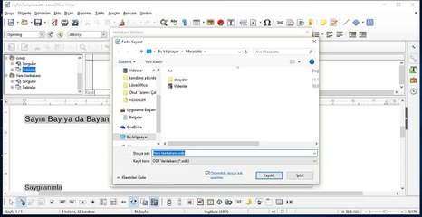10 Ders - LİbreOffice Write Faks örneği