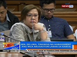 NTG: Sen. de Lima, tinawag na harassment ang mga akusasyon laban sa kanya