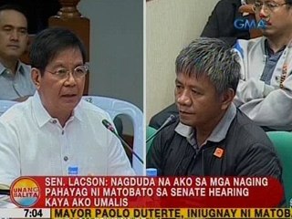 Sen. Lacson: Nagduda na ako sa mga naging pahayag ni Matobato sa hearing kaya ako umalis