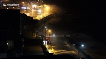 Giant waves pound Tramore seafront as storm Doris hits Ireland