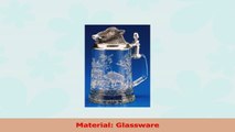 Boars Head Glass Beer Stein with Etched Decoration and Pewter Lid 27348162