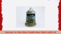 German 6 Liter Blue Castle Beer Stein with Lid 4fb32061