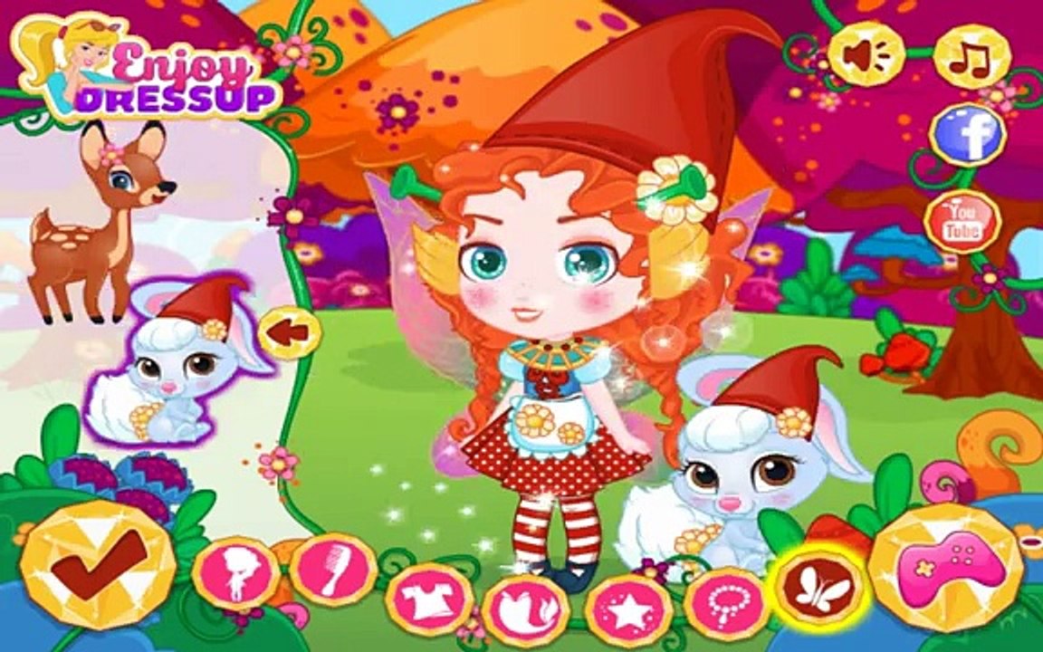 Chibi Magical Creature - Merida Rapunzel Snow White Tiana Jasmine Belle Elsa Ariel Dress Up Game