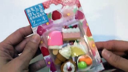 Скачать видео: Cake shaped erasers Kutsuwa Eraser kit Iwako Ice cream shaped erasers with Rilakkuma