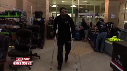 Seth-Rollins-leaves-Raw-on-crutches-Exclusive-Feb-1-2017 - 10Youtube.com