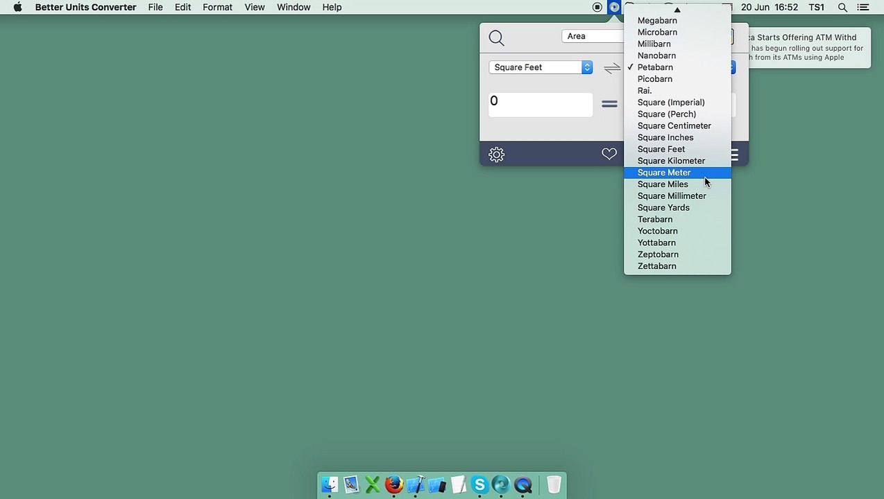 Unit Converter on Mac OSX El Capitan & MacOS Sierra