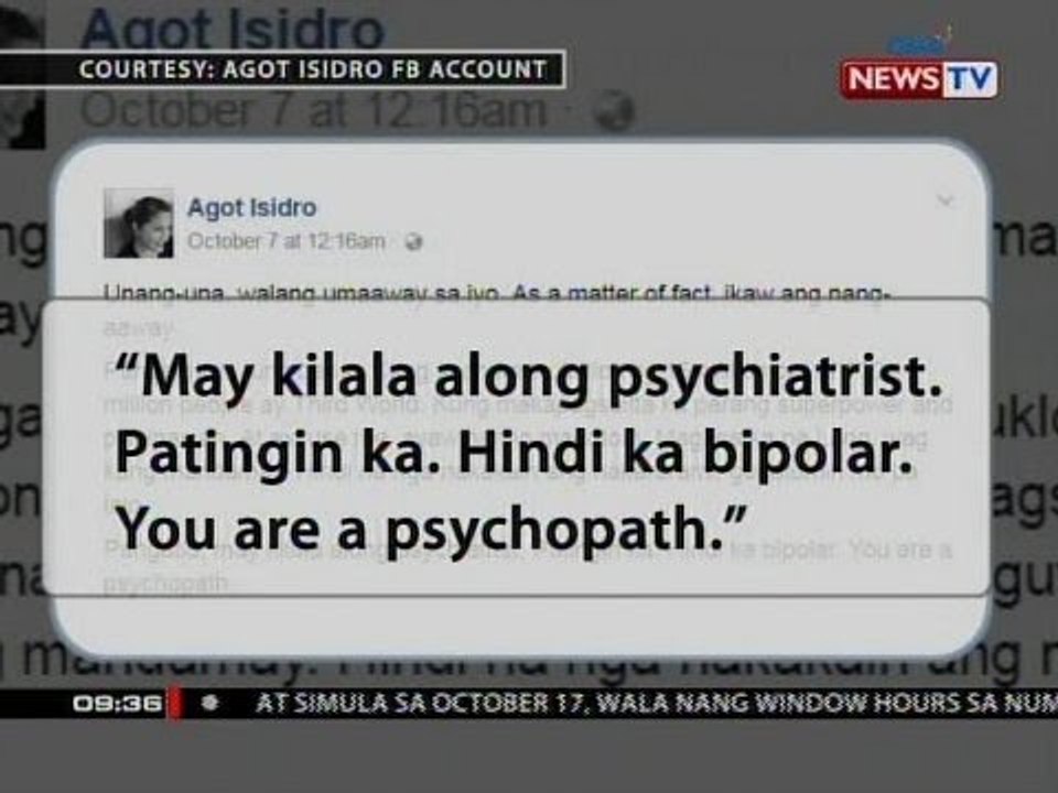 Facebook post ni Agot Isidro laban kay Pangulon...