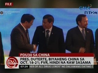 24 Oras: Pres. Duterte, biyaheng China sa Oct. 18-21