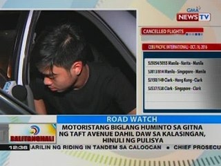Motoristang biglang huminto sa gitna ng taft avenue dahil daw sa kalasingan, hinuli ng pulisya