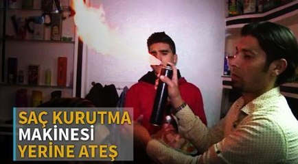 Saç kurutma makinesi yerine ateş