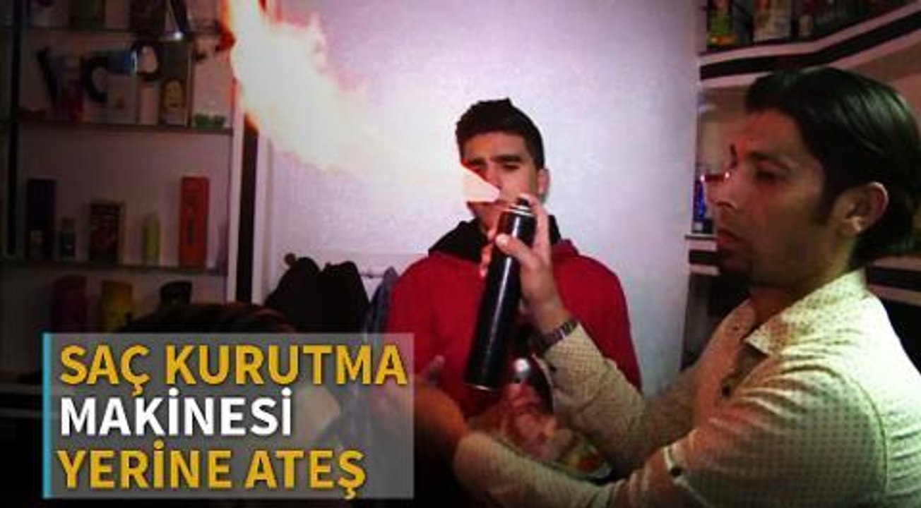 Saç kurutma makinesi yerine ateş