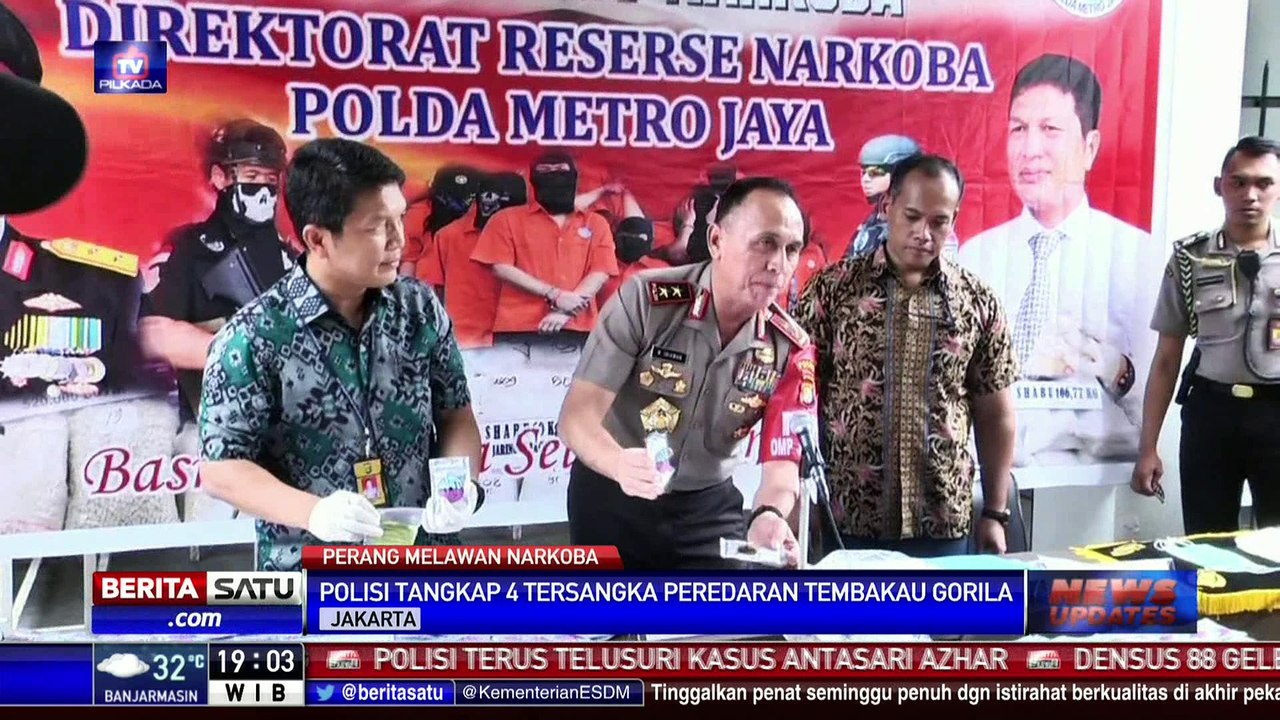 Polda Metro Bekuk Tangkap Pengedar Tembakau Gorila