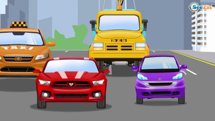 The Yellow Tow Truck rescues Car Friend - Cars & Trucks Cartoons - World of Cars for children