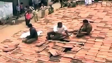 Cuidado se ouvirem miados em baixo do telhado, vejam só que era! Se não fosse filmado ninguém acreditava!