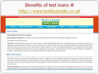 Text loans @ http://wwwtextloansite.co.uk for fast and easy cash solutions